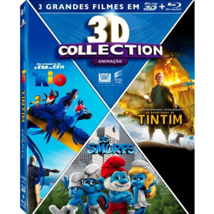 Blu-ray - 3D Collection - RIO - Os Smurfs - A Asventuras de Tintim - Com luva