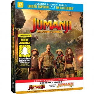 Blu-ray - Jumanji - Coleção com 2 filmes- Edição Especial Limitada (Steelbook)- Jack Black - Robin Williams - Kirsten Dunst)