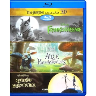 Blu-ray - Coleção Tim Burton (Frankenweenie - Alice no País das Maravilhas - O Estranho Mundo de Jack) - 3D