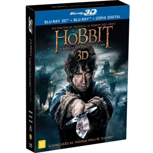 Blu-ray - O Hobbit - A Batalha dos Cinco Exércitos - Edição de Colecionador Lenticular (4 Discos)