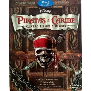 Blu-ray - Piratas do Caribe - Quadrilogia Completa + Disco de extras (Johnny Depp)