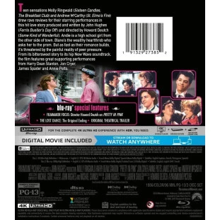 Blu-ray 4K - A Garota de Rosa-Shocking (Molly Ringwald - Andrew McCarthy - James Spader - Jon Cryer - Harry Dean Stanton)