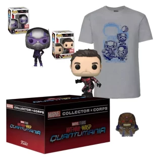 Funko Marvel Collector Corp - Ant-Man and The Wasp - Homem Formiga e a Vespa (2 Funkos + Camiseta + Botton + Adesivo)