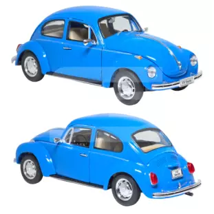 Miniatura - Fusca - Volkswagen Beetle (Fusca Azul) - Escala 1/24 - Welly - Nex Models (California Toys)