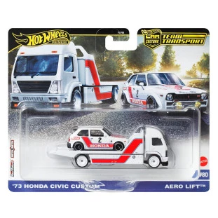 Hot Wheels Premium - Car Culture - Team Transport FLF56 - Aero Lift - 73 Honda Civic Custom