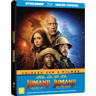Blu-ray - Jumanji - Coleção com 2 Filmes - Edição Especial Steelbook (Dwayne Johnson - Jack Black)