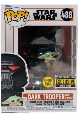 Funko Star Wars 488 - Dark Trooper com Grogu (Entertainment Earth Exclusive Limited Edition)