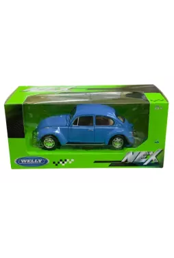 Miniatura - Fusca - Volkswagen Beetle (Fusca Azul) - Escala 1/24 - Welly - Nex Models (California Toys)