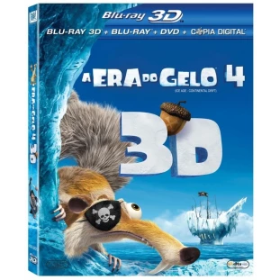 Blu-ray - A Era do Gelo 4 (3D + 2D + DVD) - Com Luva
