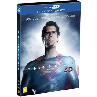 Blu-ray - O Homem de Aço - Edição de Colecionador Lenticular 3D + 2D (DUPLO) - Henry Cavill - Amy Adams - Kevin Costner - Diane Lane - Russell Crowe