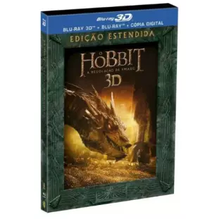 Blu-ray - O Hobbit - A Desolação de Smaug - Edição Estendida (Luva Lenticular - 5 discos) - Peter Jackson - Martin Freeman - Ian McKellen - Orlando Bloom