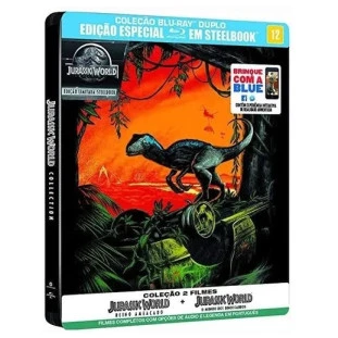 Blu-ray - Jurassic World - Edição Especial - Coleção com 2 filmes - Reino Ameaçado e O Mundos dos Dinossauros (Steelbook)