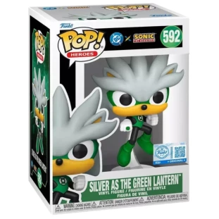 Funko Pop! Heroes - Sonic The Hedgehog 592 - Silver as The Green Lantern