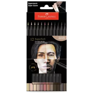 Paepelaria - Faber-Castell - Lápis de Cor - 12 SuperSoft - Tons de Pele