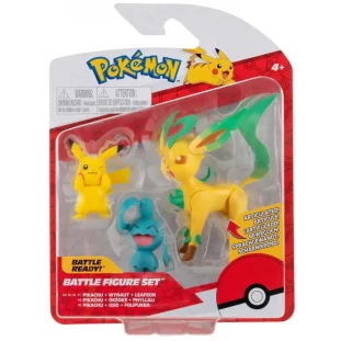 Pokémon - Battle Figure Set (Pikachu + Wynaut + Leafeon)
